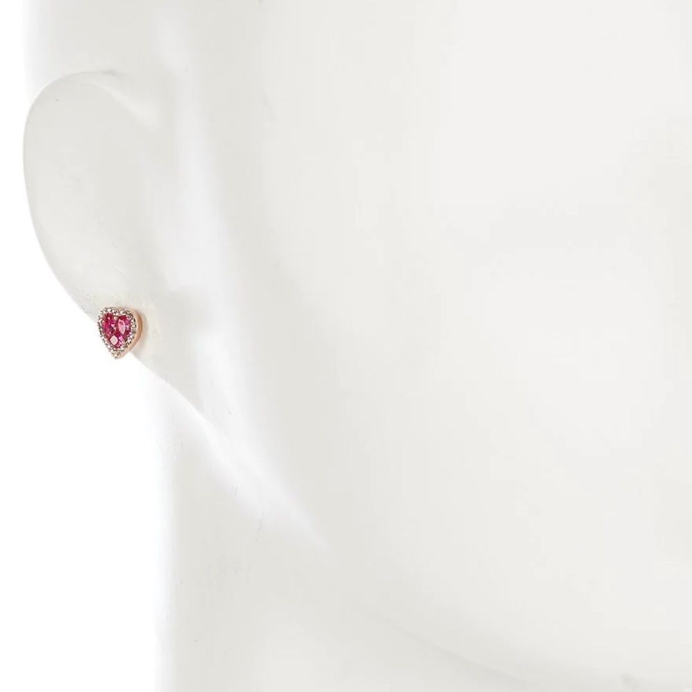 New KATE SPADE Spell It Out Heart Stud Earrings pink - Picture 3 of 8